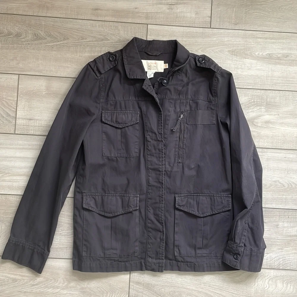 J.Crew women’s Vintage classic twill Chino jacket Blue 100% Cotton‎ Pockets